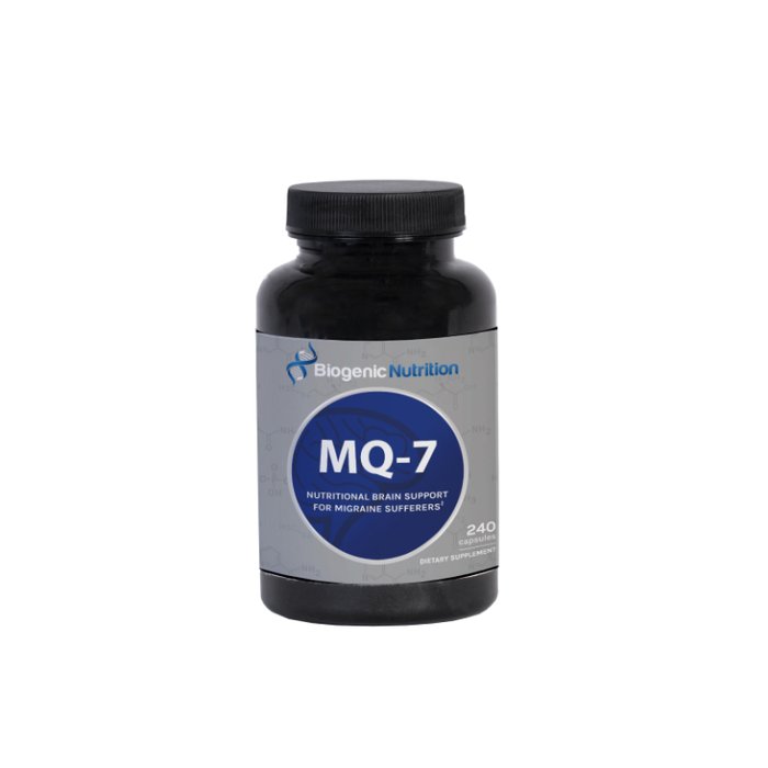 MQ-7 nutritional brain support for migraine bottle by Biogenic Nutrition